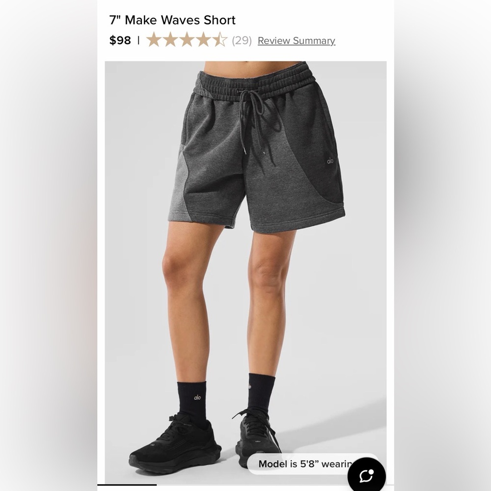 ALO Yoga making waves gray tonal Athletic Shorts